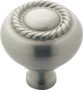 Amerock BP53471G10 Cabinet Knob, 1-1/4 in Projection, Traditional, 1-1/4 in, Zinc, Satin Nickel