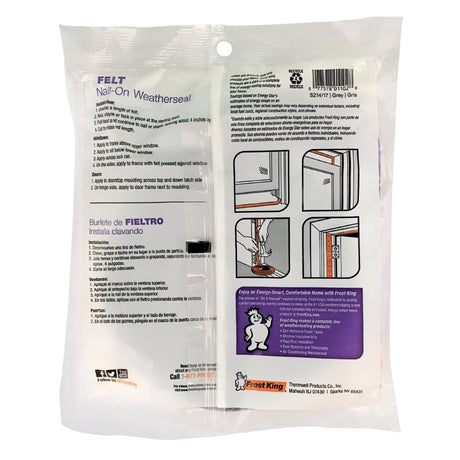 WEATHERSTRIP FELT 1-1/4X 17FT