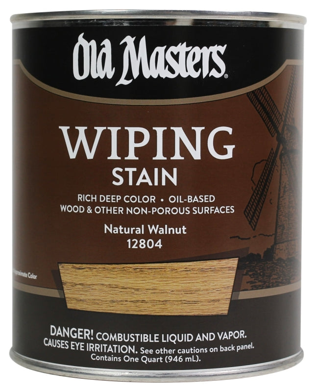 Old Masters 12804 Wood Stain, Natural Walnut, Liquid, 1 qt Can
