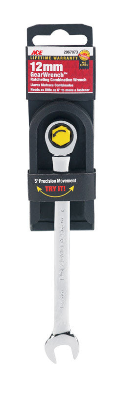 Ace Pro Series GearWrench 12 mm X 12 mm Metric Combination Wrench 6.76 in. L 1 pc