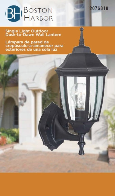 Boston Harbor DTDB Dusk/Dawn Lantern, 60 W, Medium Base Bulb or CFL Bulb(Sold Separately) Lamp, Aluminum Fixture