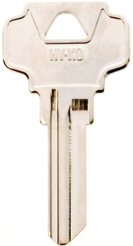 Hy-Ko 11010DE6 Key Blank, Brass, Nickel, For: Dexter Cabinet, House Locks and Padlocks, DE6 Key Number, Pack of 10