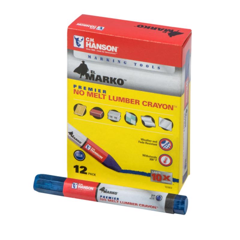 C.H. Hanson 4.5 in. L Lumber Crayon Blue 1 pc, Pack of 12