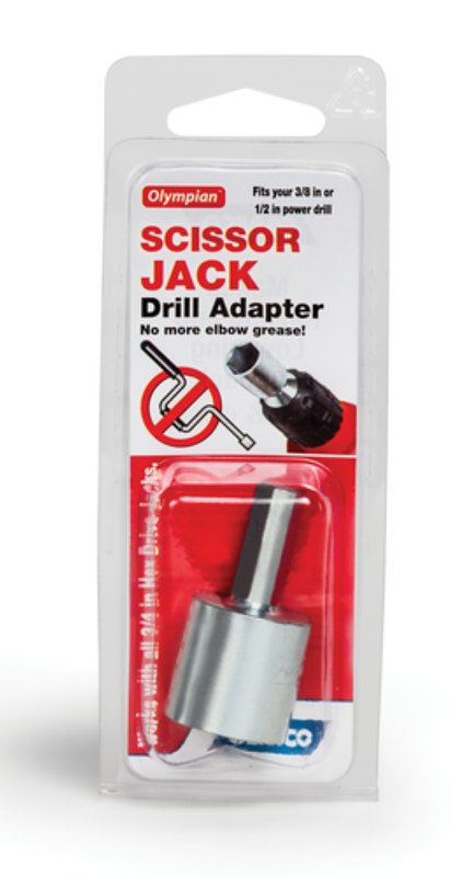 Camco USA 57363 Scissor Jack Socket Drill Adapter, For: 3/8 or 1/2 in Power Drills, 3/4 in Hex Drive Jacks