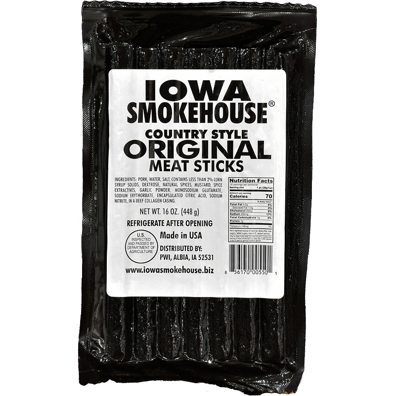 Iowa Smokehouse is-16csn Meat Stick, Original, 16 oz, 10 CS, Pack of 10