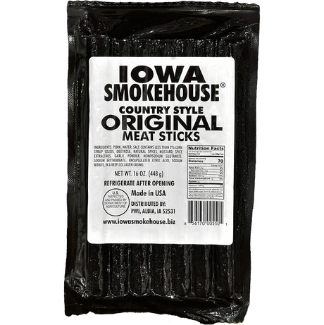 Iowa Smokehouse is-16csn Meat Stick, Original, 16 oz, 10 CS, Pack of 10