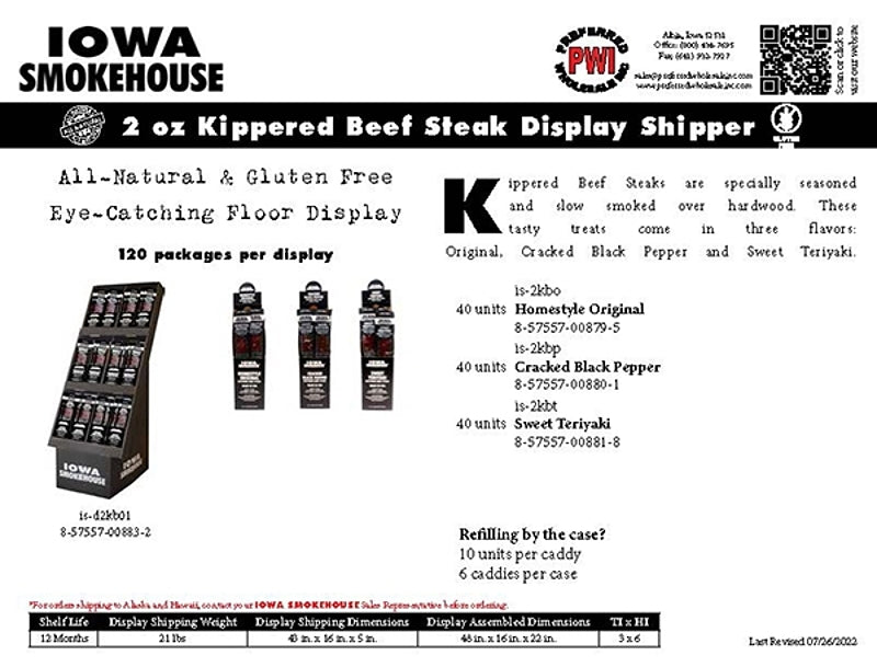 STICK BEEF KPRD DISP SHPR 2OZ, Pack of 120