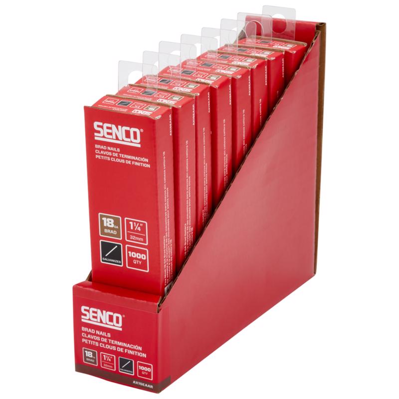 Senco 1-1/4 in. L X 18 Ga. Straight Strip Galvanized Brad Nails 1,000 pk