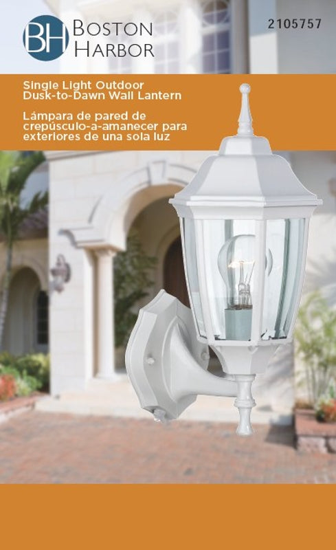 Boston Harbor DTDW Dusk/Dawn Lantern, 60 W, Medium Base Bulb or CFL Bulb(Sold Separately) Lamp, Aluminum Fixture
