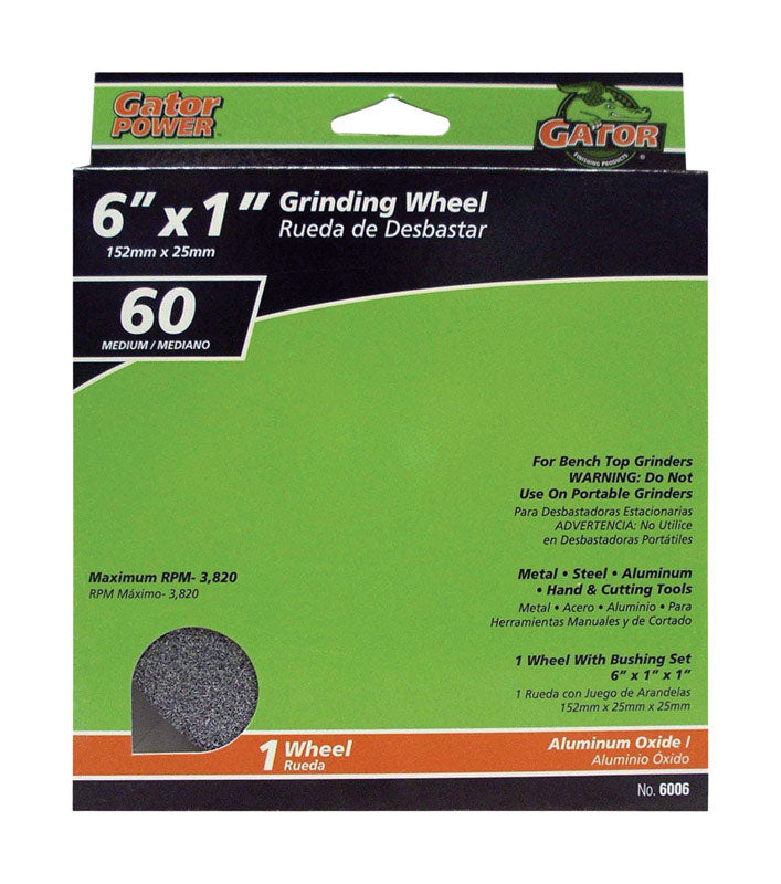 Gator 6 in. D X 1 in. Grinding Wheel