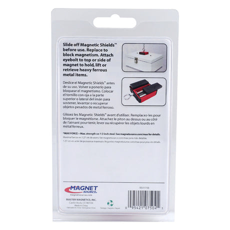 Magnet Source 2.375 in. L X 2.375 in. W Red Retrieving Magnet 40 lb. pull 1 pc