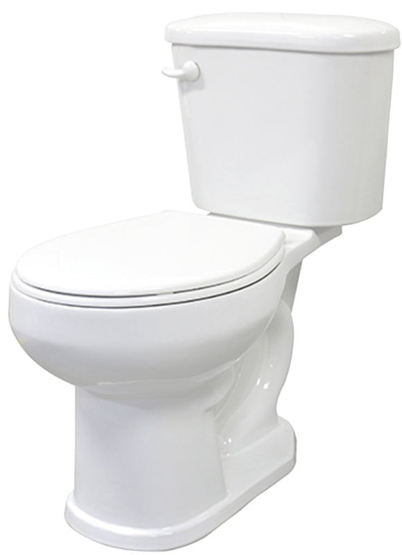 Cato J0052011120 Toilet, Round Bowl, 1.28 gpf Flush, 16 in H Rim, White, 12 in Rough-In