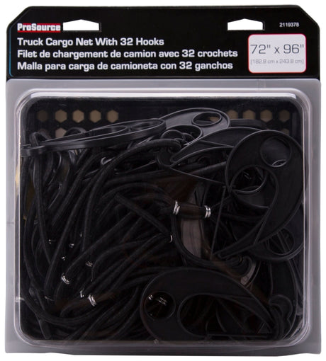 ProSource FH92102 Cargo Net, 96 in L, 72 in W, Rubber, Black