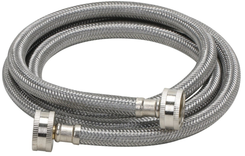 Fluidmaster 9WM60 Washing Machine Discharge Hose, 3/4 in OD, 3/4 in ID, 60 in L, Stainless Steel