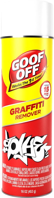 Goof Off FG673 Graffiti Remover, Liquid, Aromatic, Clear, 16 oz Aerosol Can