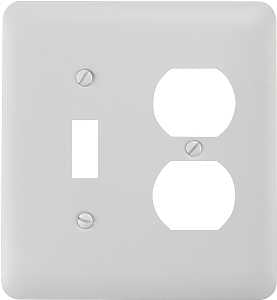Amerelle 935TDW Wallplate, 5 in L, 4-5/8 in W, 2-Gang, Steel, White