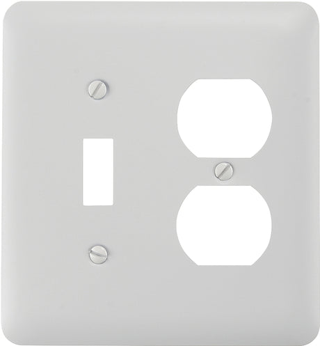 Amerelle 935TDW Wallplate, 5 in L, 4-5/8 in W, 2-Gang, Steel, White