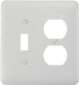 Amerelle 935TDW Wallplate, 5 in L, 4-5/8 in W, 2-Gang, Steel, White
