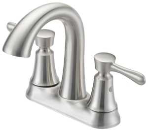 Boston Harbor F51B0035NP Lavatory Faucet, 1.2 gpm, 2-Handle, 3-Faucet Hole, Metal/Plastic, Brushed Nickel