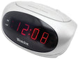 Westclox 70044B Alarm Clock, LED Display, White Case