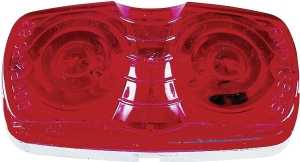 PM V138R Marker Light, Rectangular, 4 in W, 2 in H, 12 V, Incandescent Lamp, Red Lens, Surface
