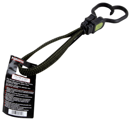 ProSource FH92106-2 Stretch Cord, 17 mm Dia, 20 in L, Polypropylene, Camouflage, Hook End, Pack of 10