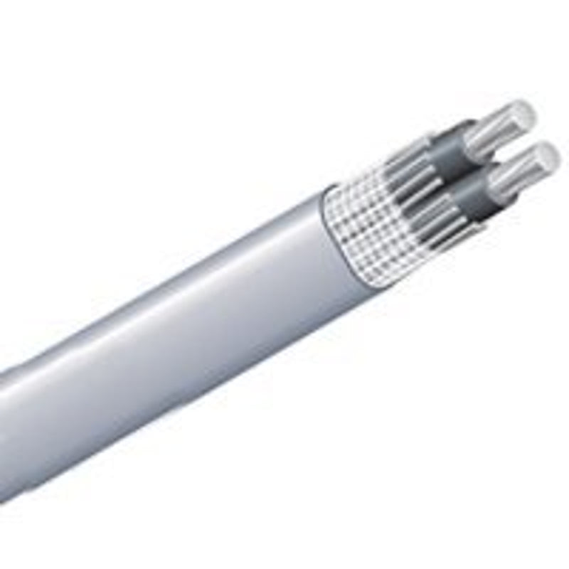 Southwire 2/2/2AX500 Service Entrance Cable, Gray Sheath, 100 A, 3-Conductor, Aluminum Conductor, PVC Insulation, 600 V