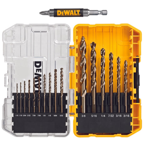 DeWalt Pilot Point Ferrous Oxide Drill Bit Set Round Shank 18 pc