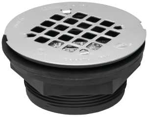 Oatey 42084 Shower Drain, ABS, Black, Specifications: Snap-In Cover Design, Round Shape, For: 2 in SCH 40 DWV Pipes