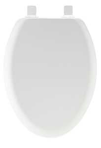 Mayfair 141EC-000 Toilet Seat, 18-1/2 in L, Elongated, Wood, White, Twist Hinge, For: Elongated Bowls
