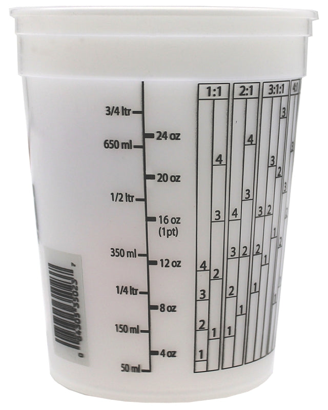 Leaktite #2M3 Multi-Mix Container, 1 qt, HDPE, Clear