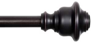 Kenney Fast Fit KN75242 Curtain Rod, 5/8 in Dia, 36 to 66 in L, Steel, Weathered Brown