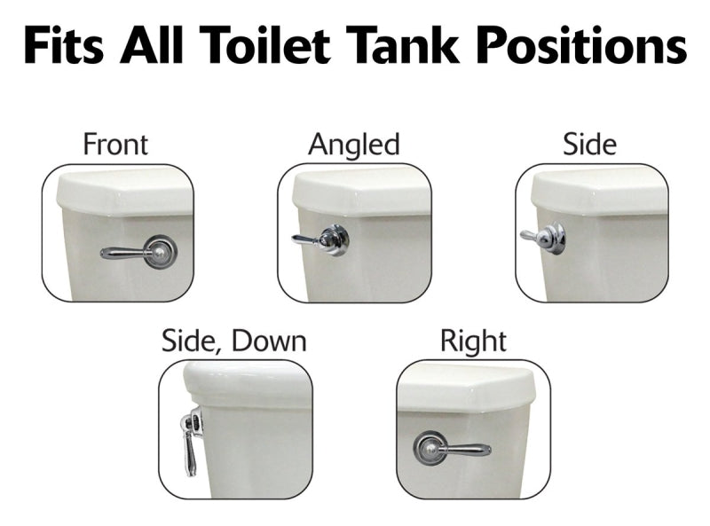 Korky 6051BP Handle and Lever, Plastic, Chrome, For: American Standard, Kohler, Toto and Others Brands