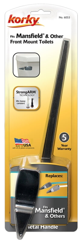 Korky 6053BP Faucet Lever, Metal, Chrome, For: Mansfield and Other Front Mount Toilets