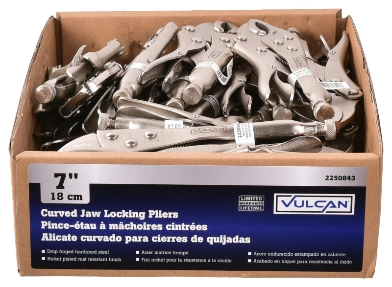 Vulcan PC927-22 Lock Plier, 7 in OAL, Comfortable Grip Handle, Pack of 30