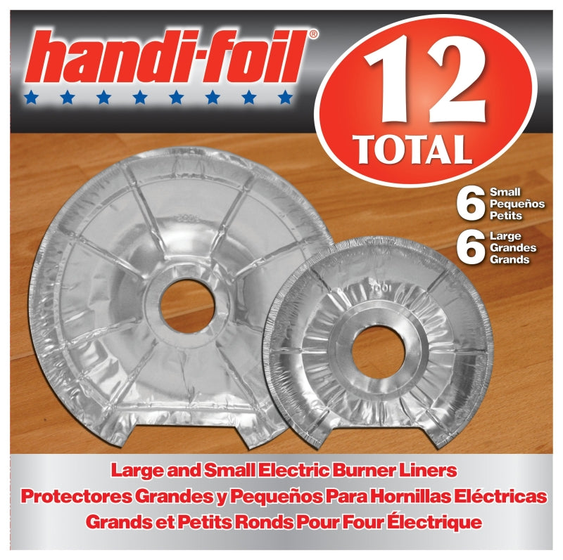 Handi-Foil 82042TL-6 Electric Burner Liner, Round, Aluminum, Pack of 6