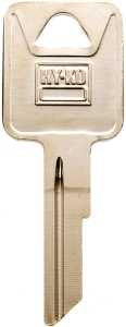Hy-Ko 11010RA7 Automotive Key Blank, Brass, Nickel, For: AMC Vehicle Locks, RA7 Key Number, Pack of 10