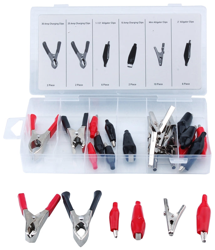 ProSource 60285 Electrical Clip Assortment, Black & Red, Nickel Plated