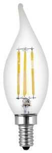 Feit Electric BPCFC40/927CA/FIL LED Bulb, Decorative, 300 Lumens, 3.3 W, Flame Tip Lamp, 40 W Equivalent, E12 Lamp Base