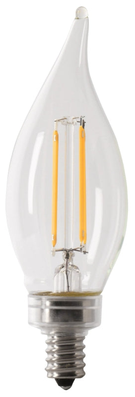 Feit Electric BPCFC60/950CA/FIL LED Bulb, Decorative, 500 Lumens, 5.5 W, Flame Tip Lamp, 60 W Equivalent, E12 Lamp Base