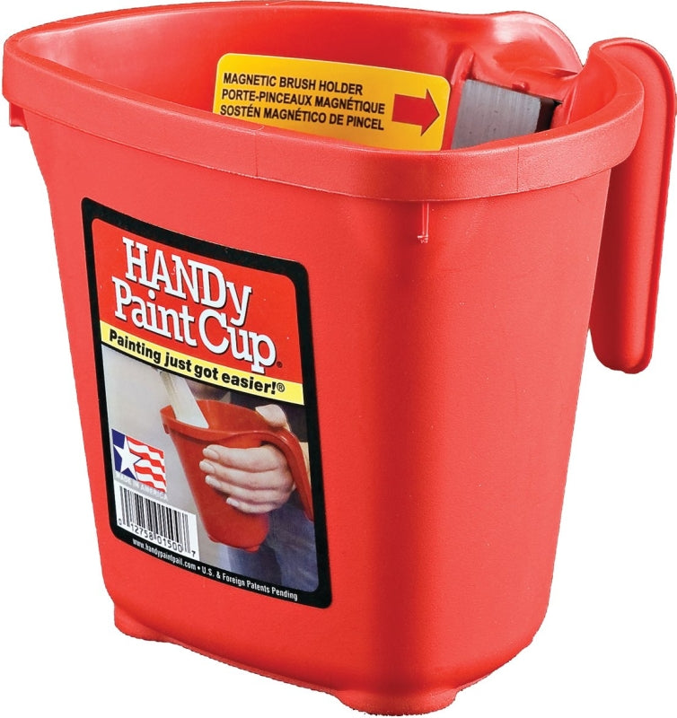 Handy Products BER-1500-CT Paint Cup, 1 pt, Plastic, Red