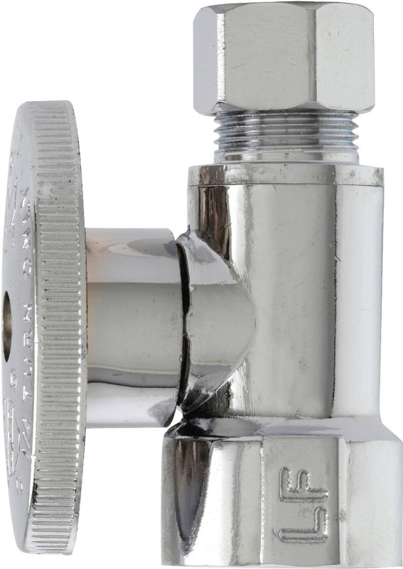 Plumb Pak PP53PCLF Shut-Off Valve, 1/2 x 3/8 in Connection, FIP x Compression, Quarter-Turn Actuator, Brass Body