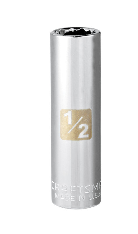 Craftsman 1/2 in. X 3/8 in. drive SAE 12 Point Deep Socket 1 pc