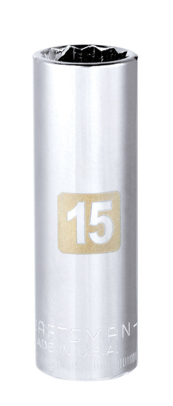 Craftsman 15 mm X 3/8 in. drive Metric 12 Point Deep Socket 1 pc