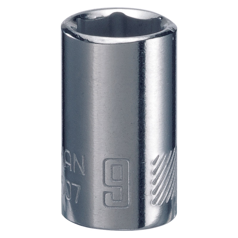 Craftsman 9 mm X 1/4 in. drive Metric 6 Point Standard Shallow Socket 1 pc