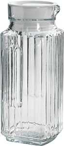 Anchor Hocking 93411R Bistro Pitcher with White Stopper, 1 qt Capacity, Glass, Clear, Pack of 4
