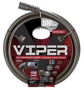 Element Viper CELVP58100 Garden Hose, 5/8 in, 100 ft L, Rubber, Black