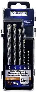 Vulcan 809850OR Rotary Drill Bit Set, Masonry, 5-Piece, Steel, Sandblasted