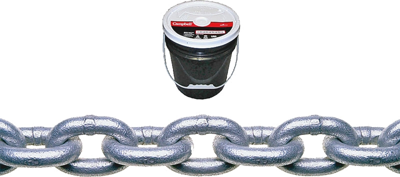 Campbell 014-0333 Proof Coil Chain, 3/16 in, 250 ft L, 30 Grade, Steel, Galvanized