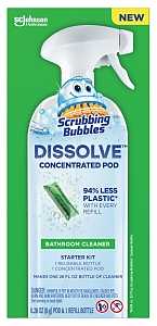 Scrubbing Bubbles Dissolve 00046 Concentrated Bathroom Cleaner Starter Kit, Dissolve Pod, Marine, Ozone, Green Yellow